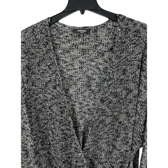 Chelsea Studio Gray Heathered Deep V-neck Wrap Front Tunic Sweater 2x - Picture 2 of 11